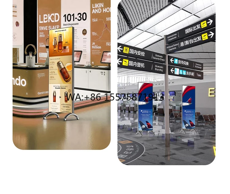 High Quality Indoor P1.8 P2.5 Portable Smart Advertising Player Led Screen Foldrable Poster Display for Shopping Mall