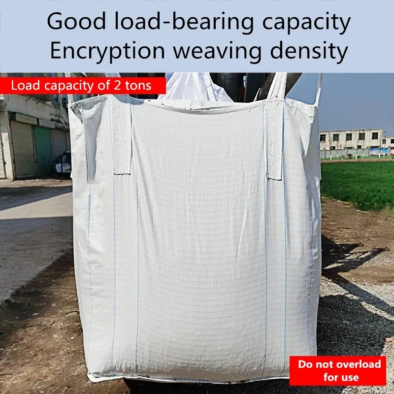 2 Tons Woven Container Bag Space Hanging Bag Construction Site Industry Cement Sand Stone Storage Thickening White Packing Bags