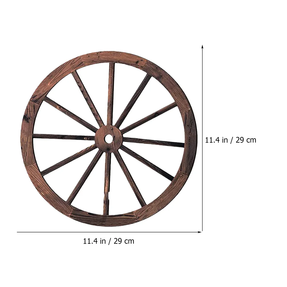 2pcs Wagon Wheel Decor Wooden Wagon Wheel Wall Decor Vintage Ornament Decor for Bar Garage Living Room Crafts Decoration