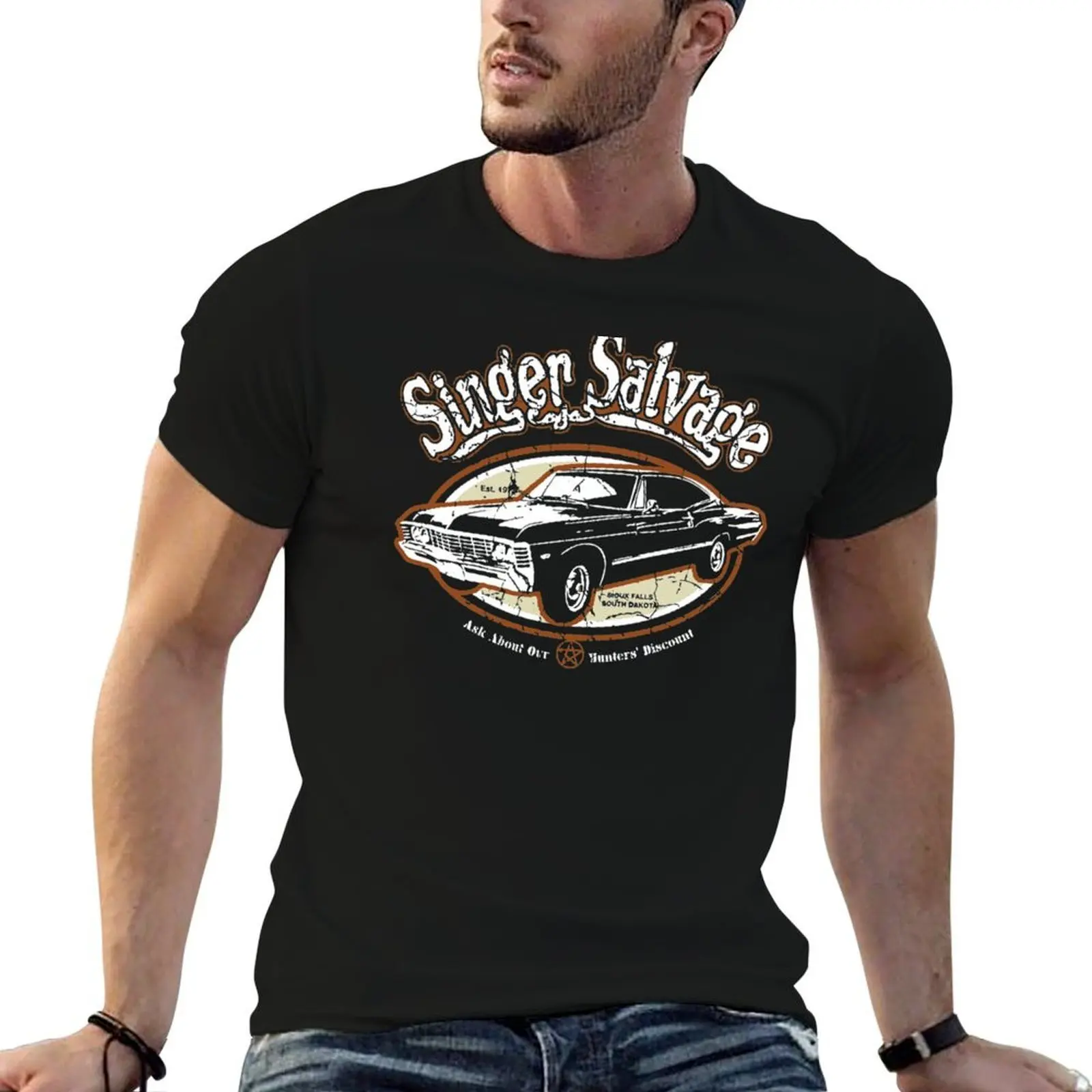 Singer Auto Salvage Yard Car T-Shirt graphics Funny t-shirt shirts graphic tee men