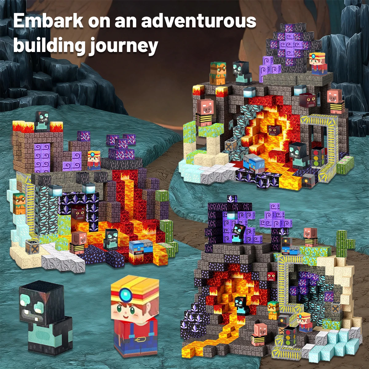 ألعاب مكعبات البناء المغناطيسية-سكك الحديدية الشيطانية مع ألعاب البناء المغناطيسية الجذعية هدية حسية للأطفال بنين بنات 90/180/300 قطعة