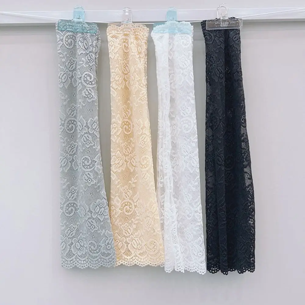 

Anti-UV Lace Ice Silk Sleeves Sun Protection Long-sleeved Glove Sunscreen Sleeve Arm Covers UV Insulation Cycling Gloves Women