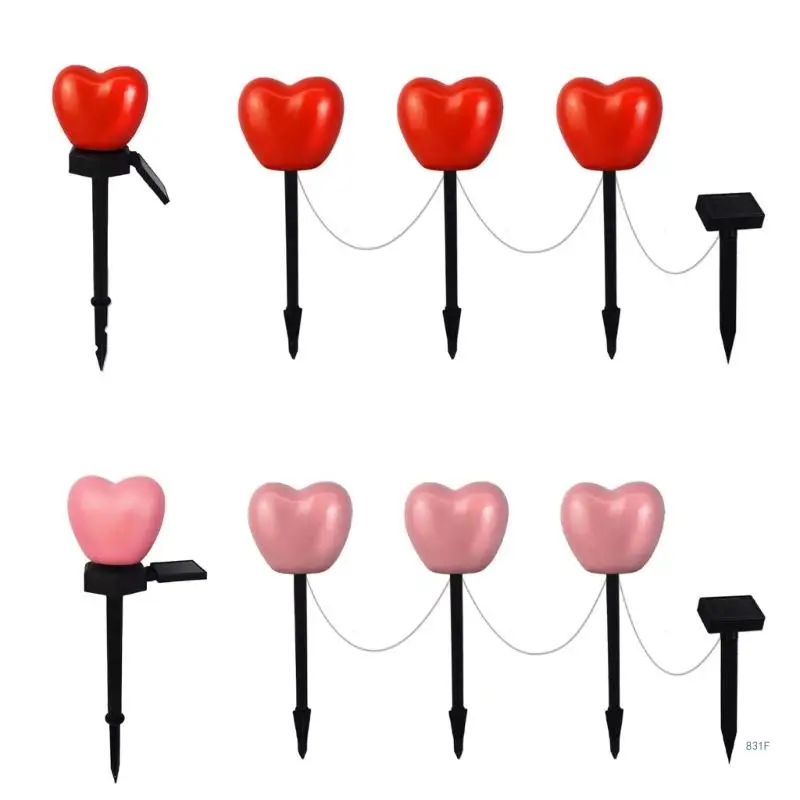

Outdoor Lamp Waterproof Lawn Lamp Heart Shaped Solar Lamp Plastic Material Yard Light Suitable for Courtyard Decorations