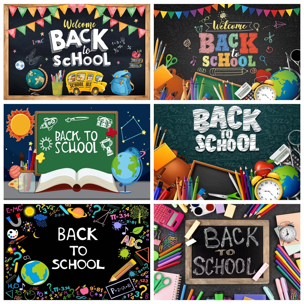 

Photography Backdrop Bookshelf Book Back to School Blackboard Students Graduate Party Decoration Photocall Background Photo