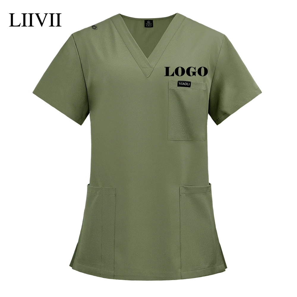 Multicolor Scrubs Uniforms Short Sleeve Tops Nursing Uniform Women Men Pet Shop Doctor Work Shirt Medical Surgery Workwear S-XXL