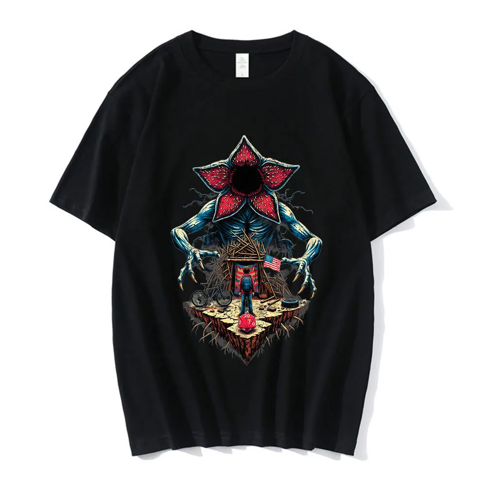 

Eddie Munson The Demogorgon Man Eating Flower T-shirt Casual Cotton Luxurious Fashion Retro Loose Street Y2K Women's T-shirt