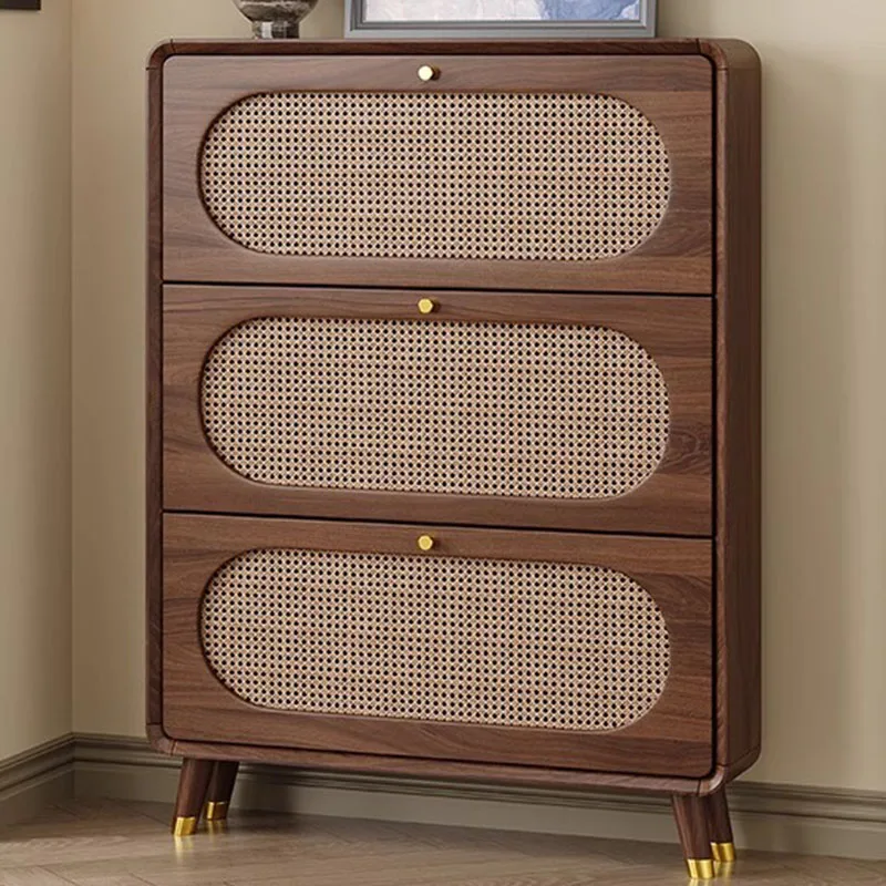 Lemari Sepatu Vertikal Kayu Interior Besar Fashion Profesional Rak Sepatu Antik Kreatif Sapateira Lounge Suite Furniture