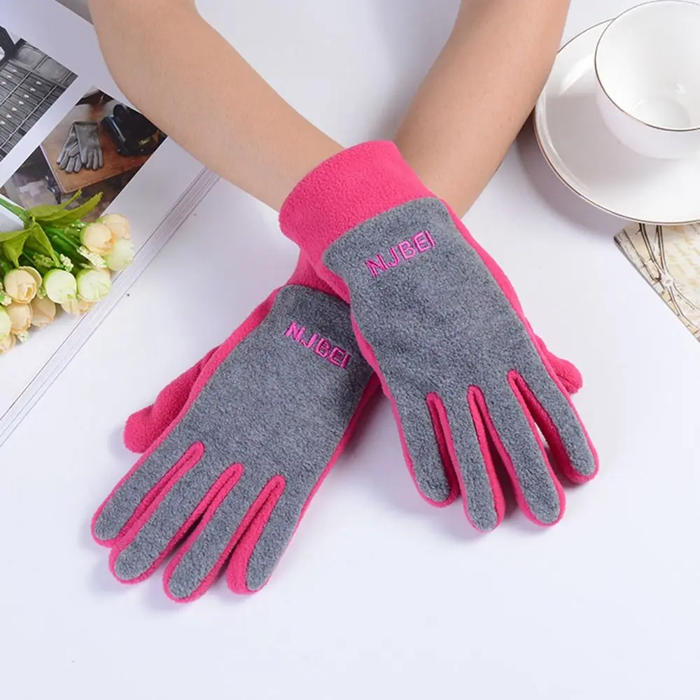 

Men Gloves Fleece Autumn Winter Thick Women Gloves Furry Warm Mitts Full Finger Mittens