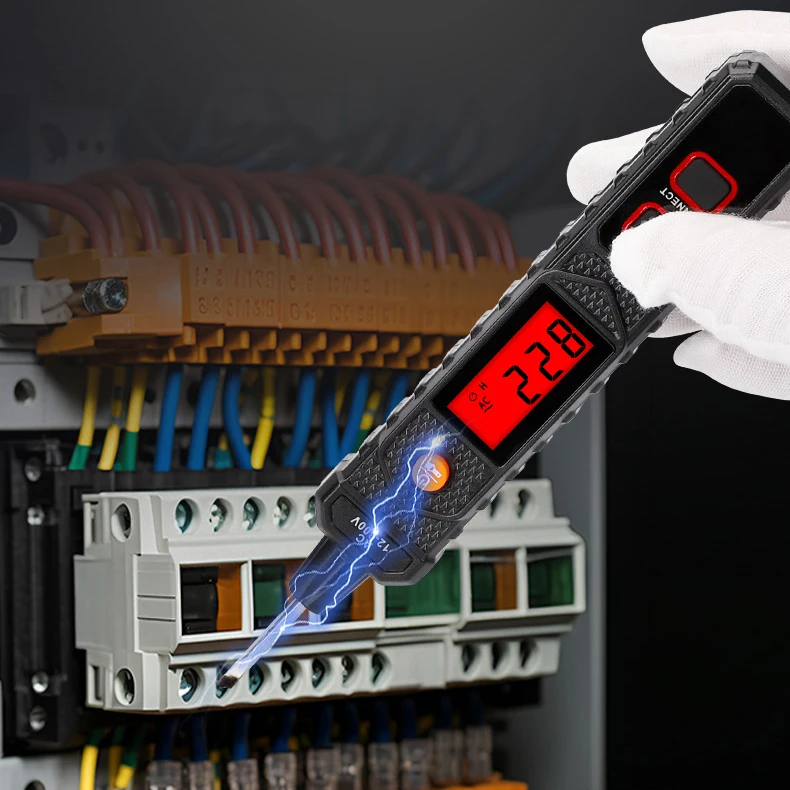 Imagem -02 - Testador de Caneta Elétrica Inteligente Portátil Detector de Fio Automático sem Contato Ferramentas Eletricistas Sensor Ncv ac 12300v 50hz 60hz