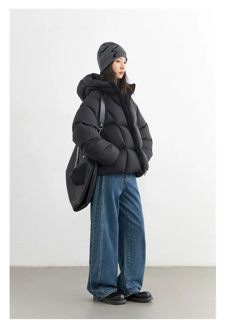 CHIC VEN Fashion Women Down Coats Solid Short Loose Casual Hooded Female Down Jacket 90 White Duck Down Autumn Winter 2025