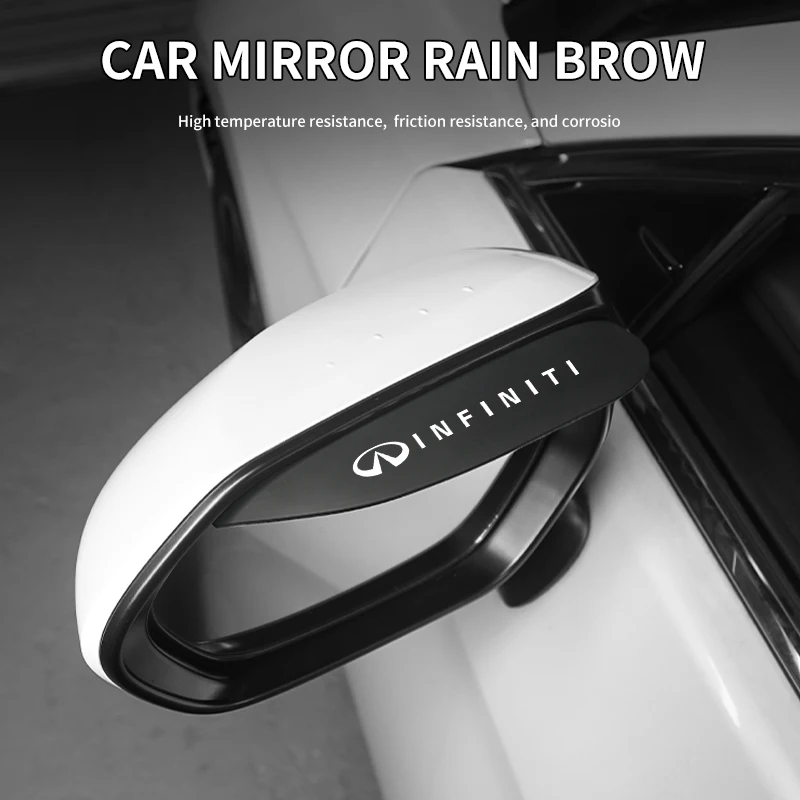 2PCS Car Rearview Mirror Rain Eyebrow Rainproof Cover Car Accessories For Infiniti QX60 QX70 QX80 QX50 QX30 Q70L Q60 Q50 Q60S Q3