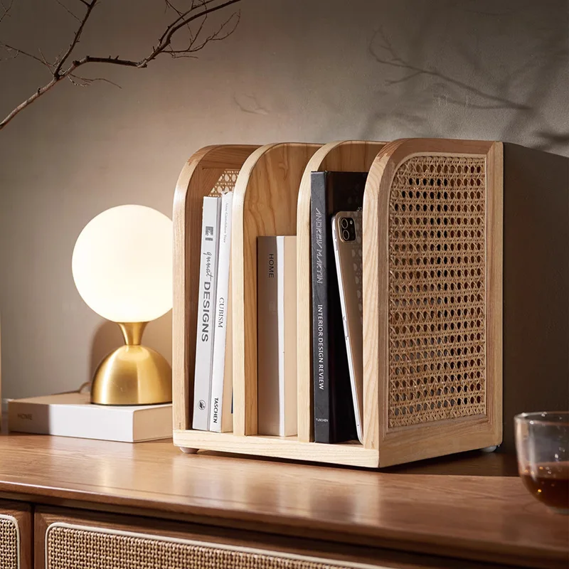 True vine magazine rack ins Nordic black shelf Japanese style original design rattan picking up light bookshelf