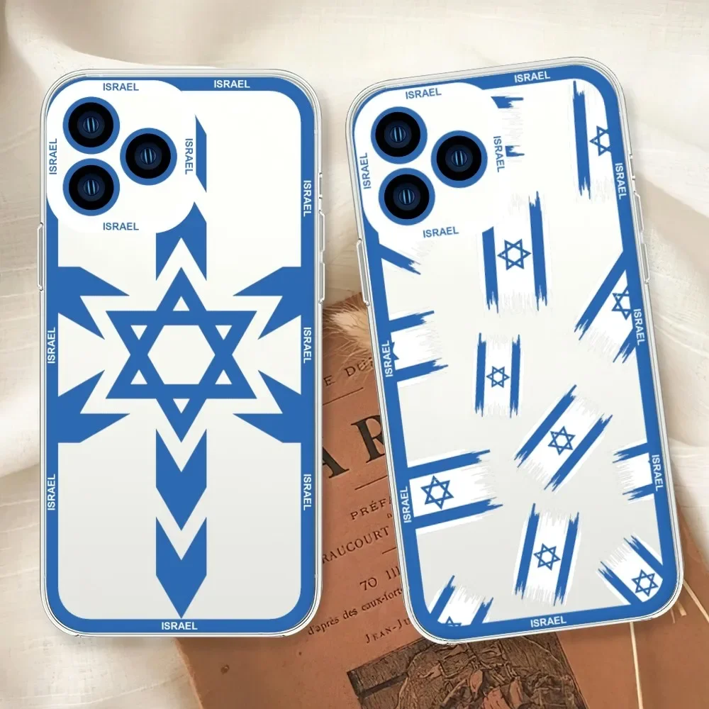 Nation Israel Flag Phone Case For Samsung S20 S21 S22 S23 Fe Lite Plus Ultra Transparent Border Shell