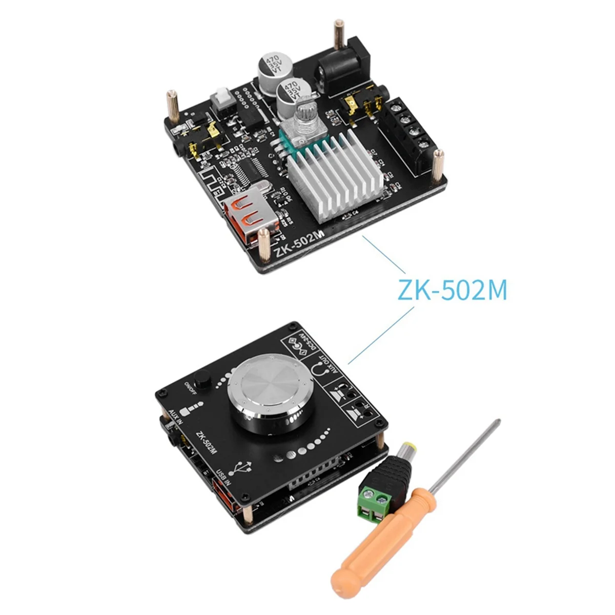 【Quente e preço】 Placa amplificadora Bluetooth ZK-502H 50W + 50W com chip TPA3116D2, módulo de áudio de canal duplo