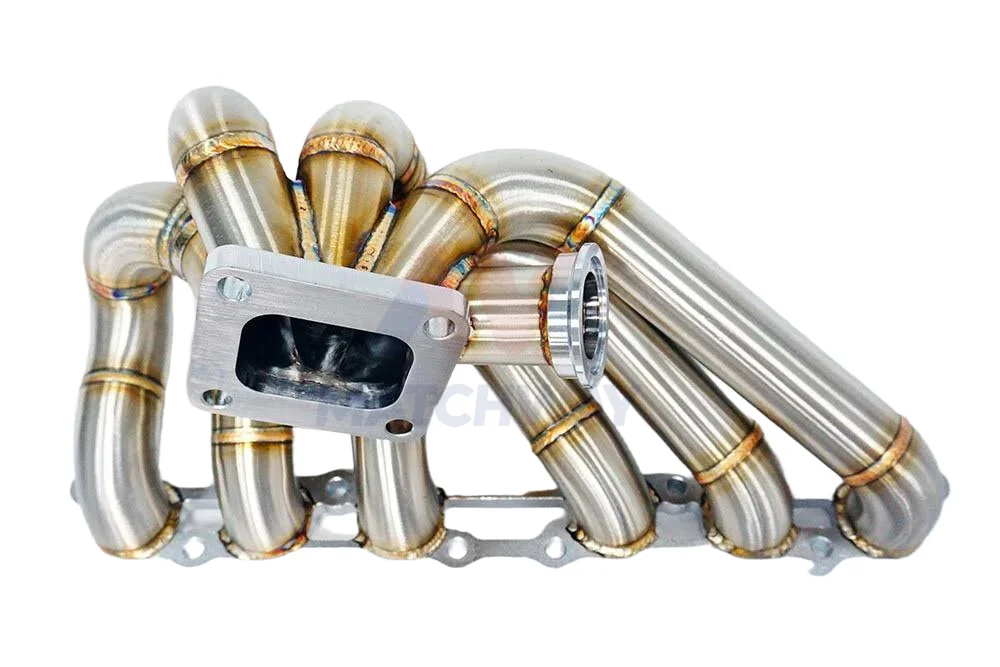 Performance Race 3mm Thick OD 42mm Brushed Turbo Exhaust Manifold for Toyota Supra 1JZGTE VVTI With 14mm T3/T4 Flange