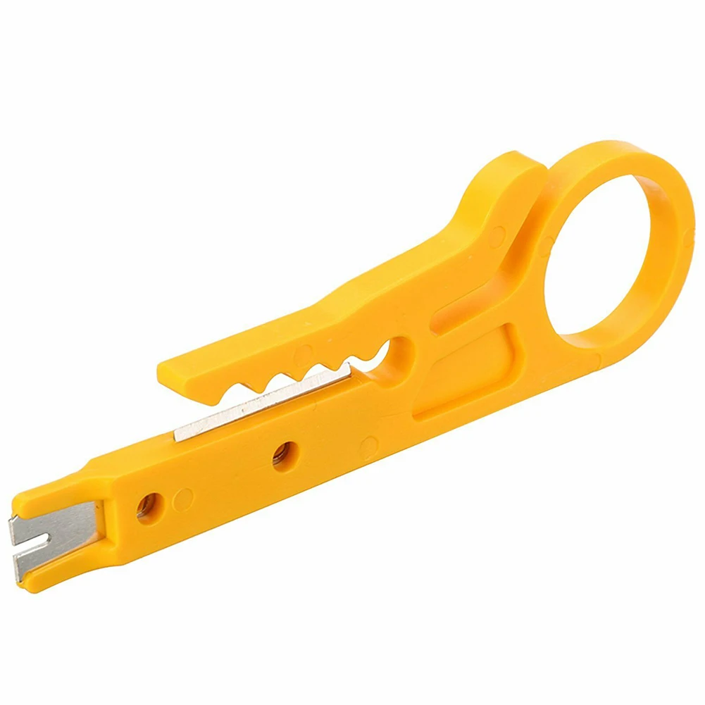 10pc gelber Kabel ab streifer Kunststoffst reifen Drahts tempel nach unten Cutter Stripper manuelle Zange Werkzeug für Cat-5 CAT-5e Cat-6 Datenkabel – Detail 10