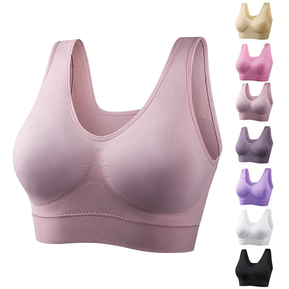 Womens Underwear Womens Bra Plus Size Regular Running Brassiere Running Vest Slight Strech Solid Color Comfortable