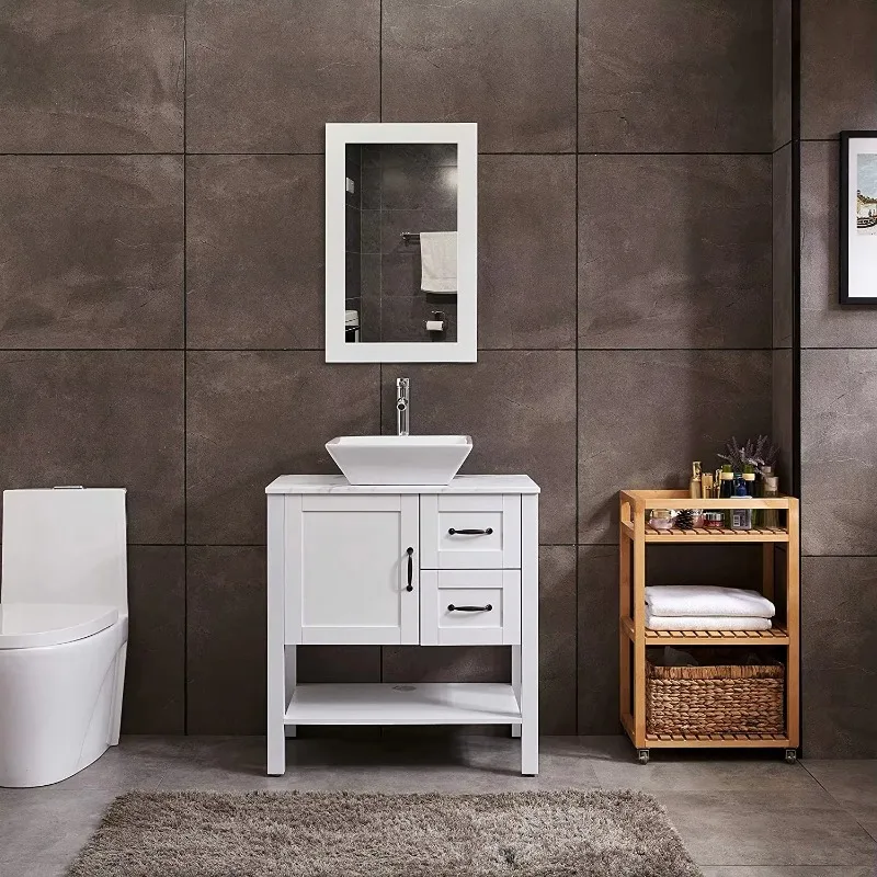 

European style white modern bathroom furniture cabinets dresser bathroom vanity cabinet with sink