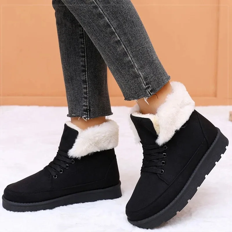 2026 Women's Snow Boots High Quality Plush Ankle Boots Comfort Keep Warm Winter Shoes for Woman Fashion Cotton Boots Botas Mujer