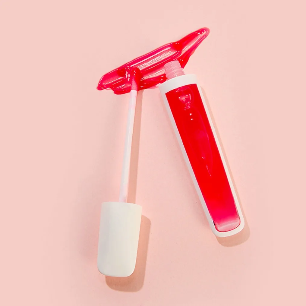 เซ็กซี่ Plumping Lip GLOSS Moisturizing แต่งหน้าผลไม้รส Glossy Lip Stain น้ํามันฉลากส่วนตัวยาวนาน Lipgloss กันน้ํา