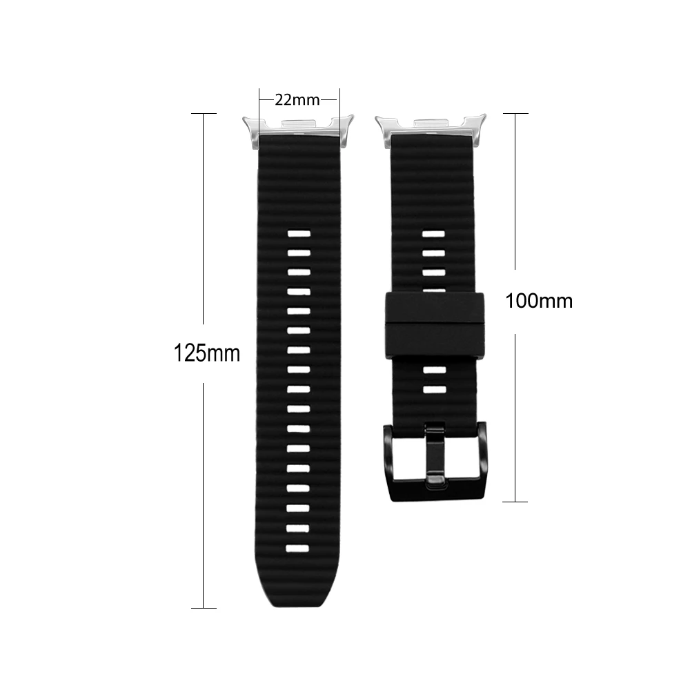 ลูปแบนด์สำหรับซัมซุงกาแล็กซี่วอทช์ 8 44 มม./40 มม.สายคล้องคอรูปแบบคลื่นซิลิโคนล้างทำความสะอาดได้กีฬาสมาร์ทวอท์ชผู้ชายผู้หญิง