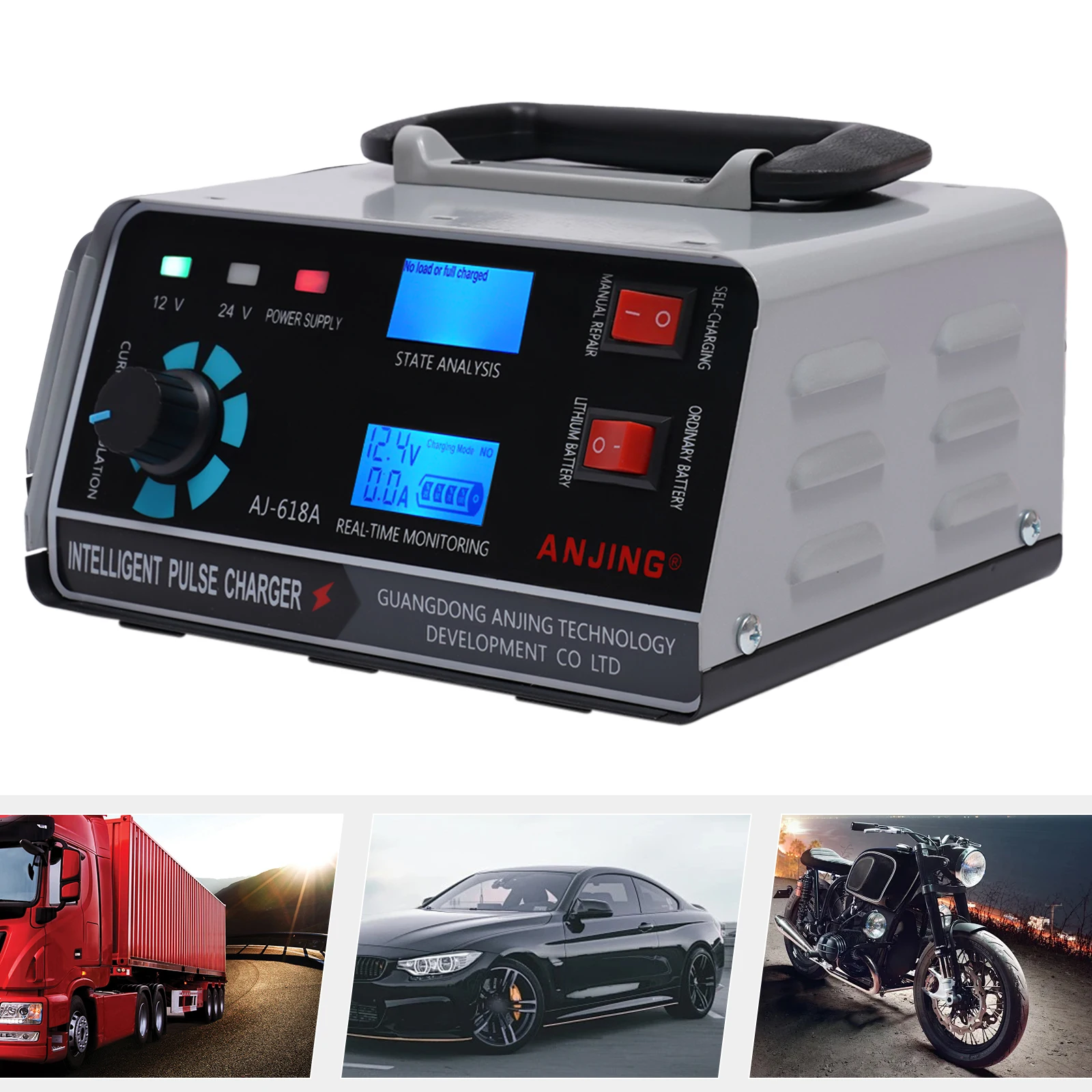 

400w Battery Charger 12V & 24V Dual Mode Smart Fast Battery Charger Dual Mode Car Motorcycle Van Charging Pulse Repair Tool