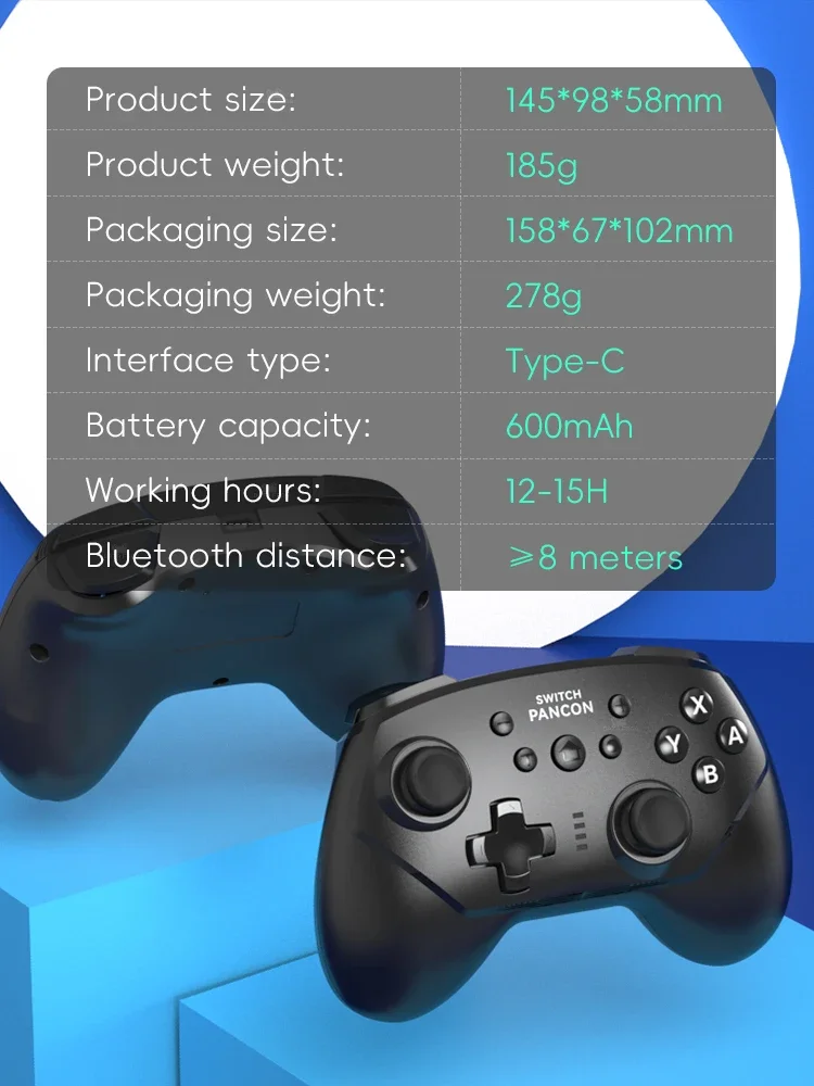 Controller di gioco turbo wireless per Switch / Switch OLED / Lite Pro Gamepad Joypad con controlli di vibrazioni e movimento