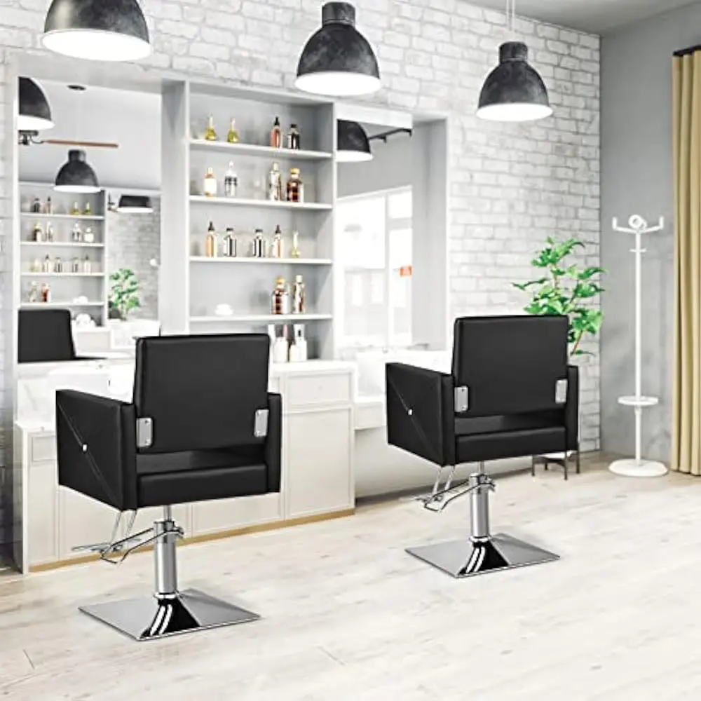 كرسي صالون، كرسي حلاق مع مضخة هيدروليكية شديدة التحمل، ارتفاع قابل للتعديل، 360 درجة °   معدات التجميل سبا دوارة، تحميل 330 رطلاً