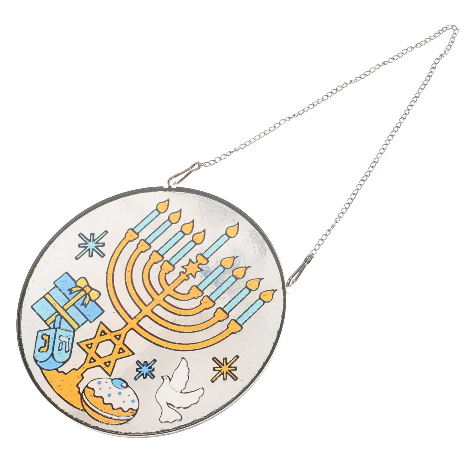 Hanukkah Suncatcher Pendant – Acrylic & Metal Window Hanging Decor for Home, Wall, Garden