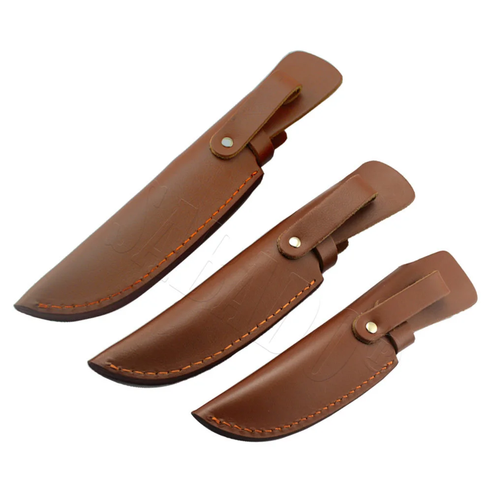 Outdoor DIY Straight Knife Cowhide Sheath Scabbard New Fixed Blade Holder Tool Belt Loop Hunting Holster Carry Accessories