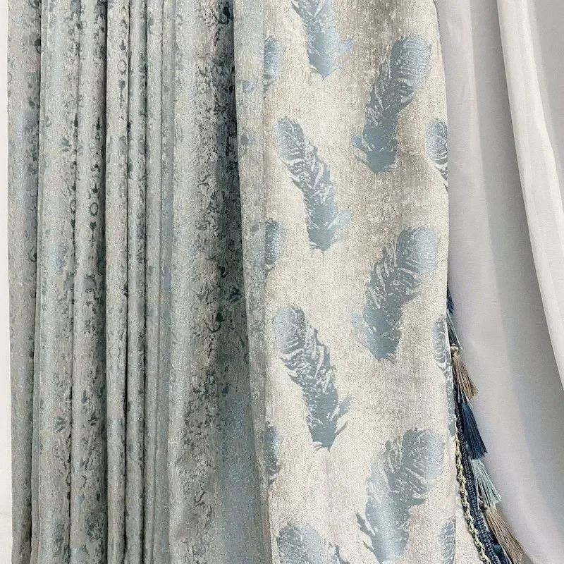 Luxury Chenille Curtains For Living Room Bedroom Jacquard Senior American Living Room Bedroom Study Blackout Villa European