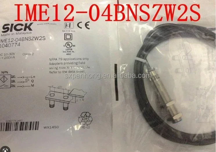 Sick  IME12-04BNSZW2S Inductive Proximity Sensor, 4 Mm, NPN, M12 X 1, 10 to 30 VDC,  Inductive Sensor