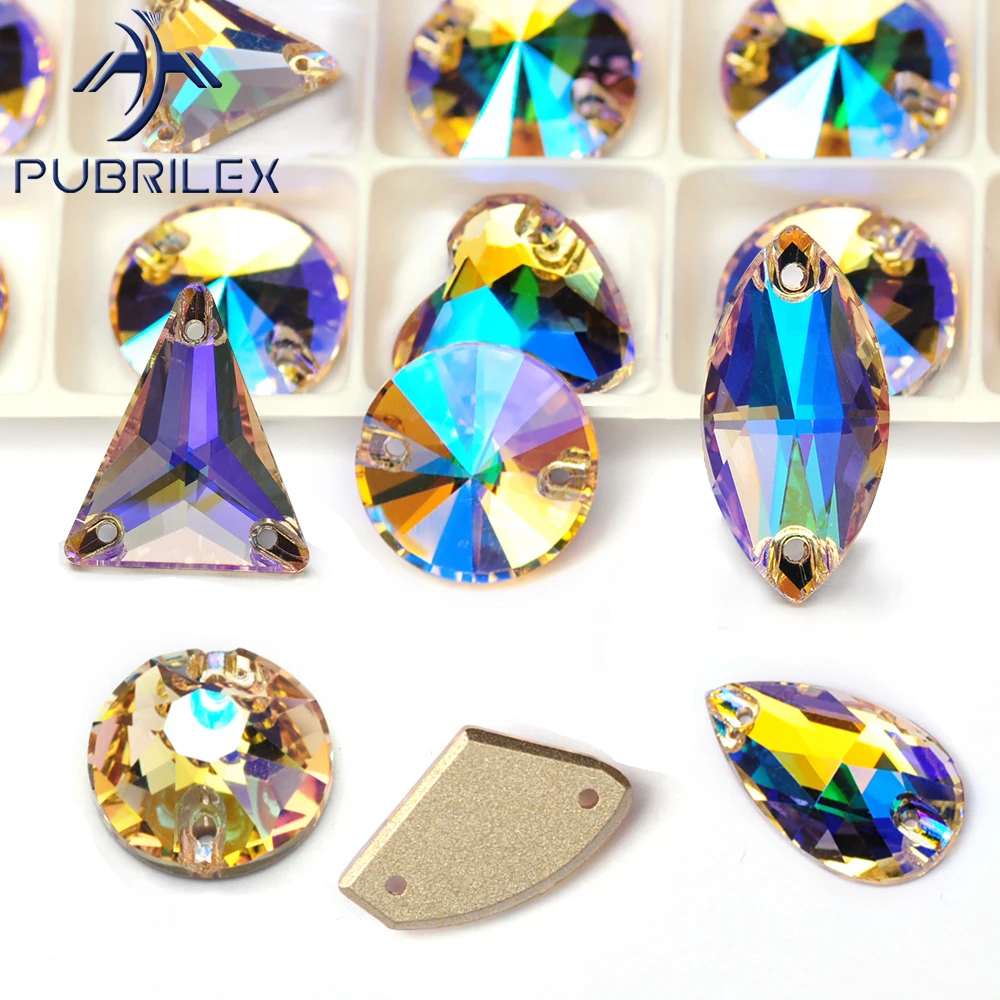 PUBRILEX Großhandel Paradise Shine Näh-Kristallglas-Strasssteine zum Aufnähen für Kleidung, Kleider und Bekleidung – Detail 9