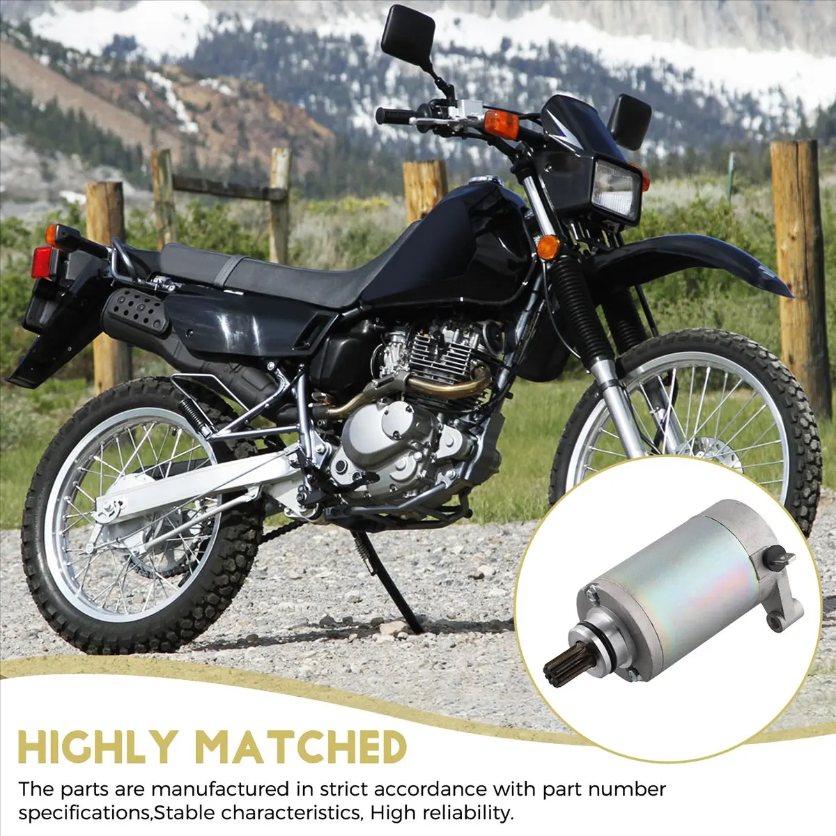 

Reliable- Motorcycle Starter Electrical Starter Motor for Suzuki DR200SE DR200 DR200S DF125 31100-05501 31100-05300 31100-05320
