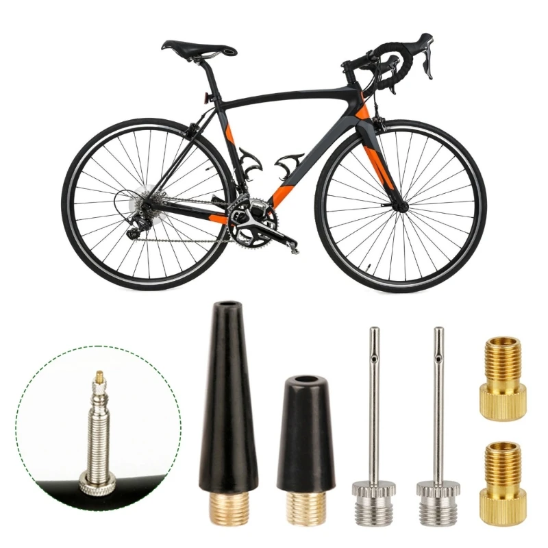 Road Bike Tire Valves Adapters Balls Needle Nozzle Inflator Adapter Enduring