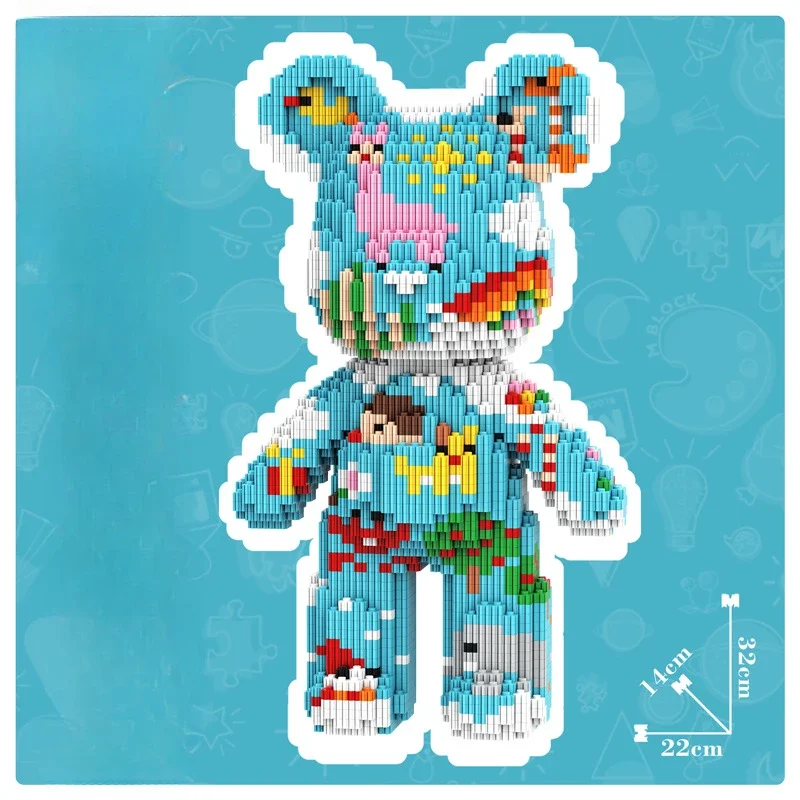 32 ซม.Sky Zoo Tiny อนุภาคหมี Building Block Assembly ของเล่นเพื่อการศึกษาเด็กชายและเด็กหญิงสมองของขวัญวันเกิดเครื่องประดับบล็อก