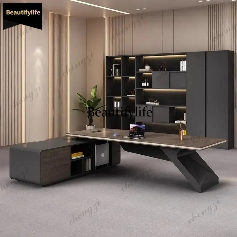 D80 180 200 220 240 260 280 cm Modern Luxury office table With side cabinet Room desks escritorios de habitación furniture