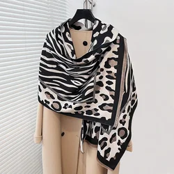 2024 Luxury Design Wintertime Streak Cashmere Scarves High Quality Women Thicken Wrap Shawl Ladies Wool Pashmina Scarf Female