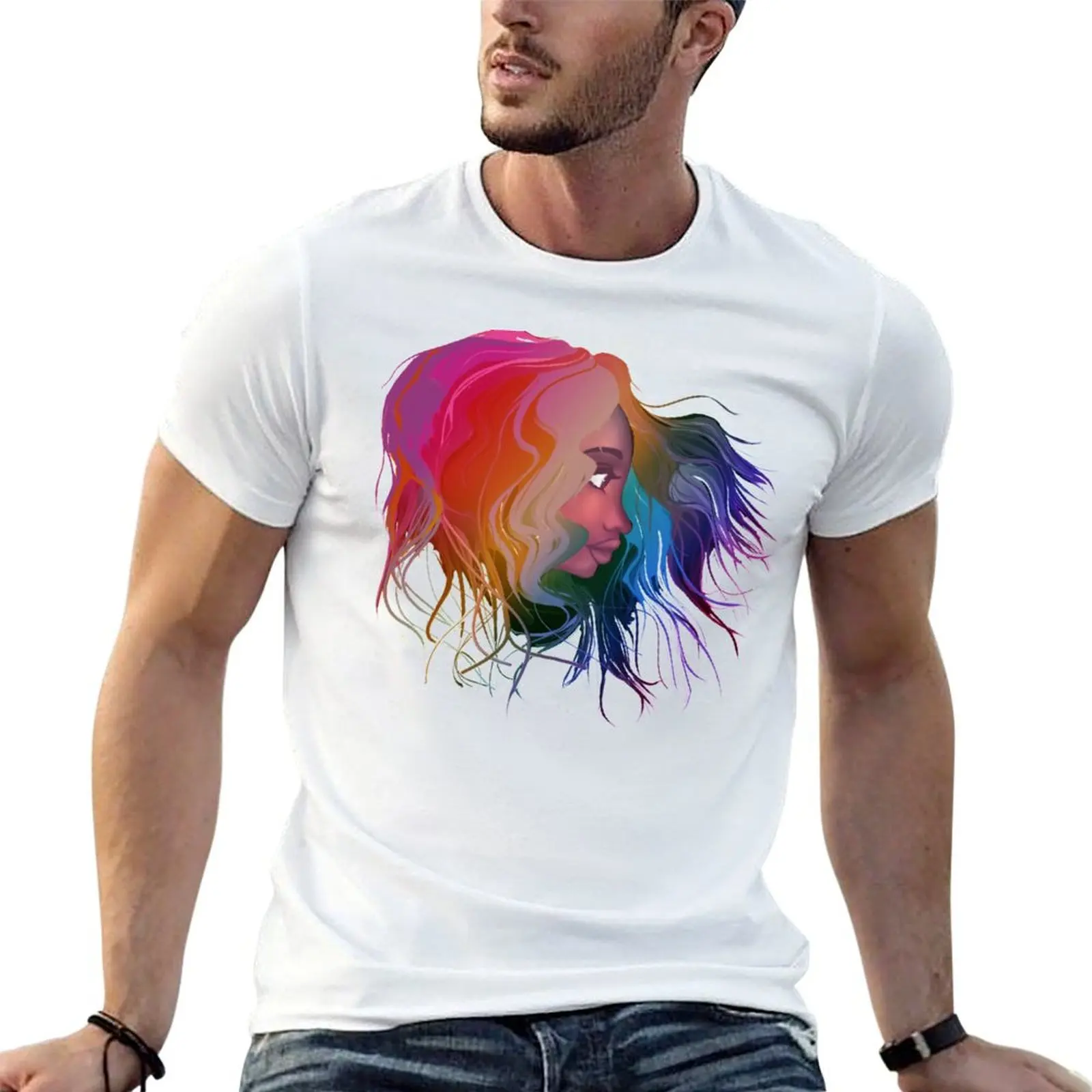 Girl with pride hair T-Shirt Casual Fashion Print Tee Top