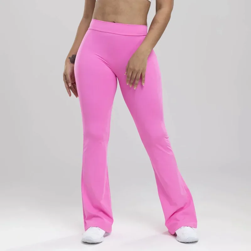 Flared Leggings Fitness Sport V Back Wide Pants Woman Low Waist Training Flare Bottom Push Up Scrunch Gym Leggings Yoga Pants