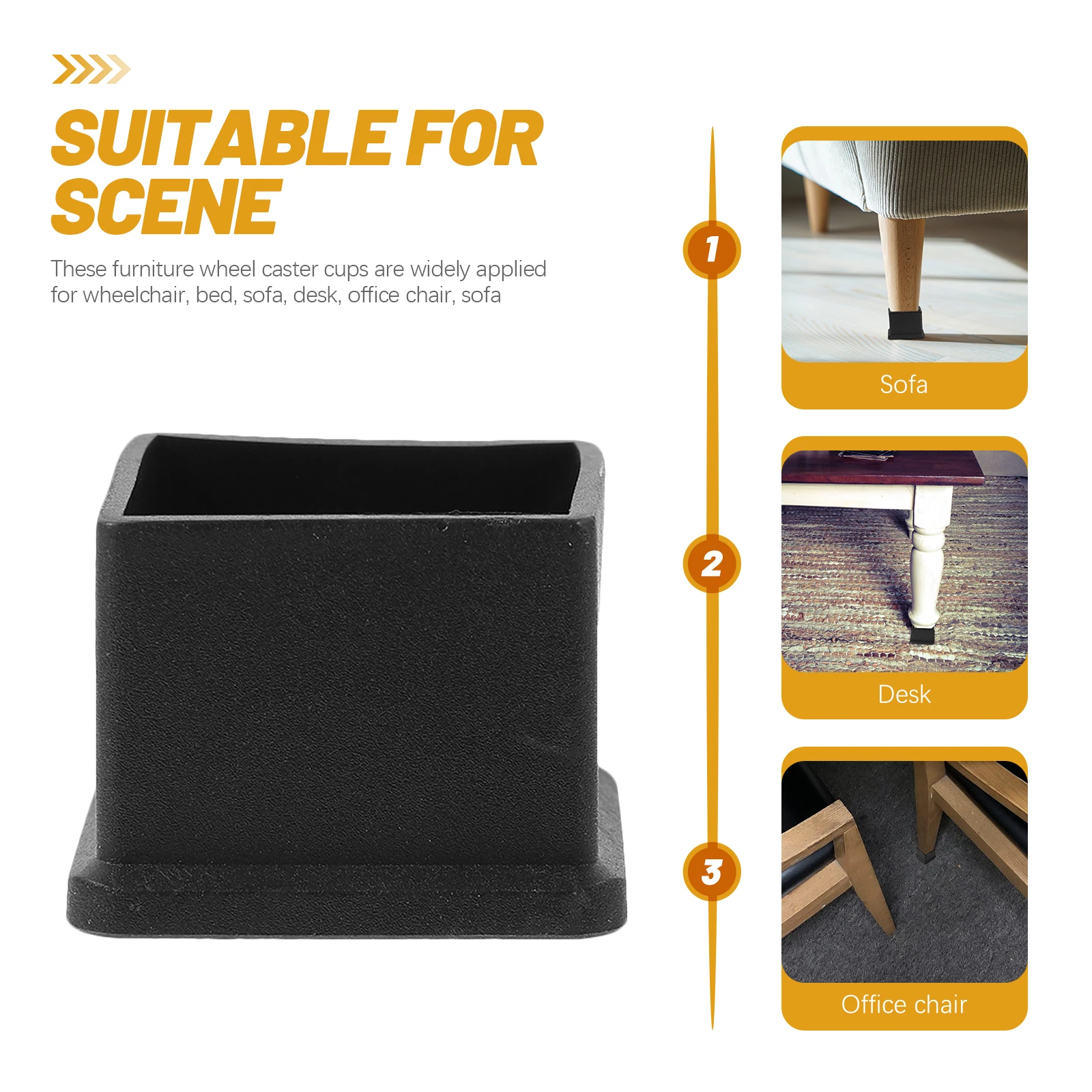 

12 Pcs Chair Mat Furniture Legs Covers Protectors Square Stool Cap Pp Pad Wrap Floor Durable Sturdy Hardwood Outdoor