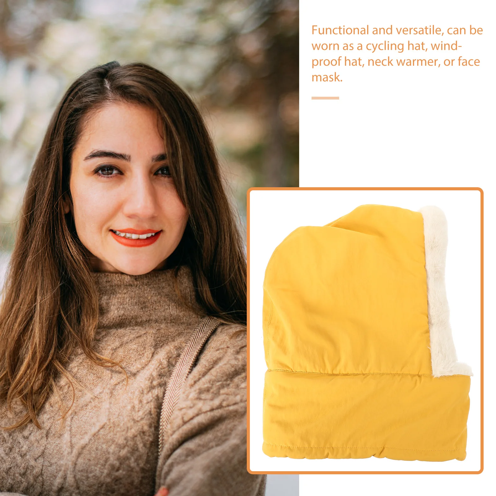 غطاء شتوي مقاوم للرياح للوجه، تأثير عازل مريح وقابل للتمدد، جيد لمعظم أحجام الرأس والأشكال، غطاء مقاوم للرياح