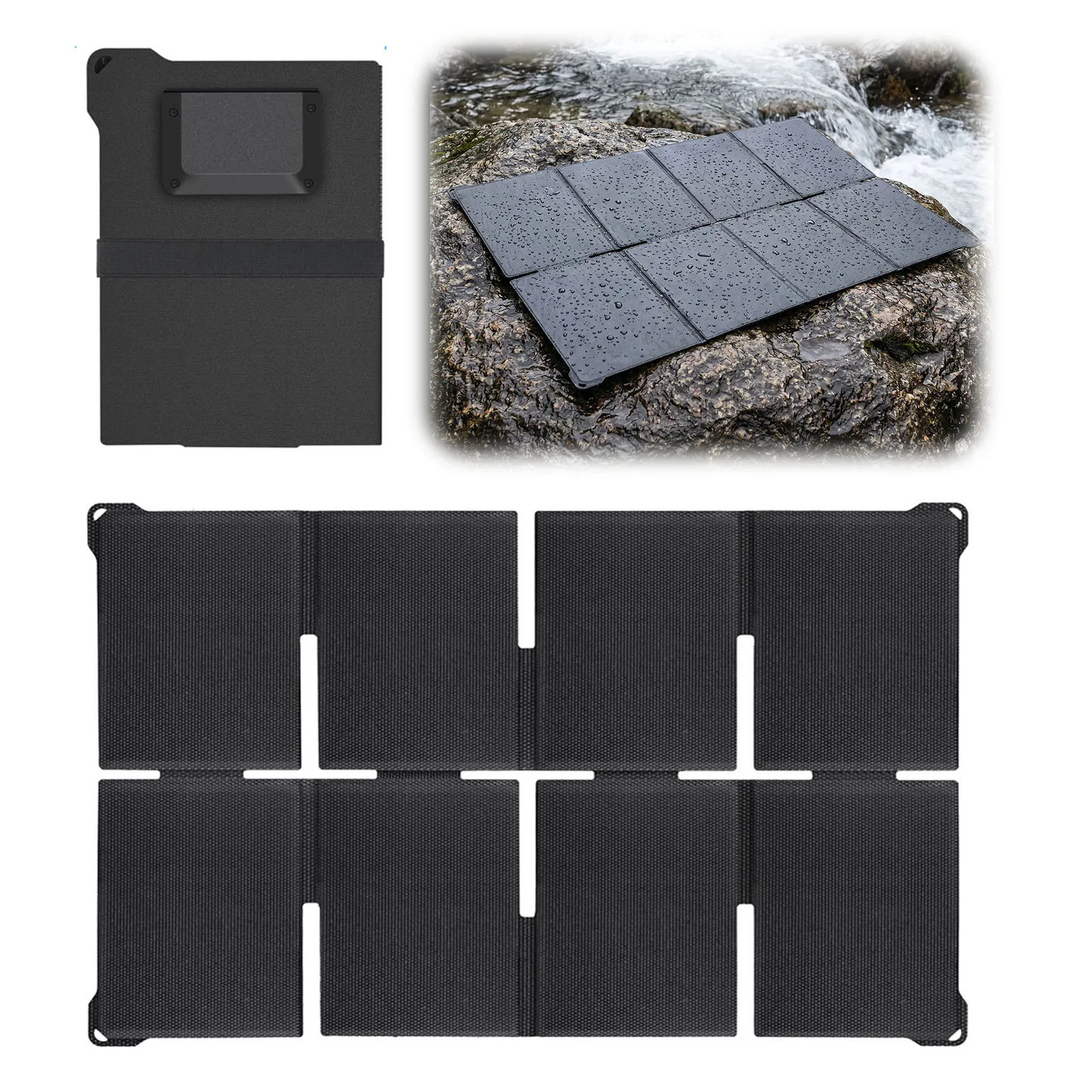 Lightweight Foldable Solar Charger Reusable 8Folds Sun-Powered Panels IPX6 Waterproof for Power Station Phone Camping Hiking