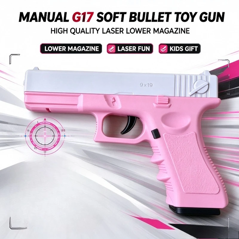 Foam Dart Manual G17 Toy Model High Durable Lower Mag Indoor Outdoor Role Play Game Children Holiday Gift