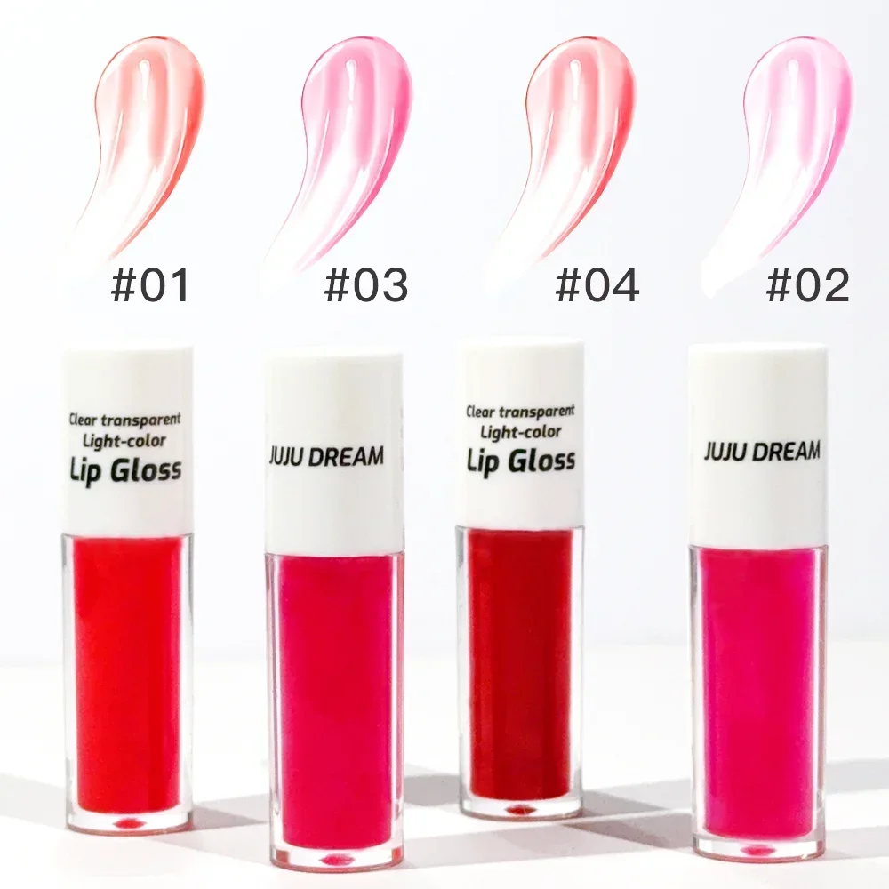 JUJU DREAM Fuchsia Pink LipGloss Sheer Tinted Lip Gloss Glossy Lip Tint Bright Pink Lip Color Glass Lips Makeup Liquid Lip Gloss