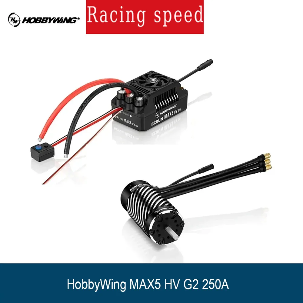 

Hobbywing EZRUN MAX5 HV G2 250A Brushless ESC Sensor-equipped with 56118SD Motors 650KV 800KV 1100KV for 1/5 Scale Trucks Cars