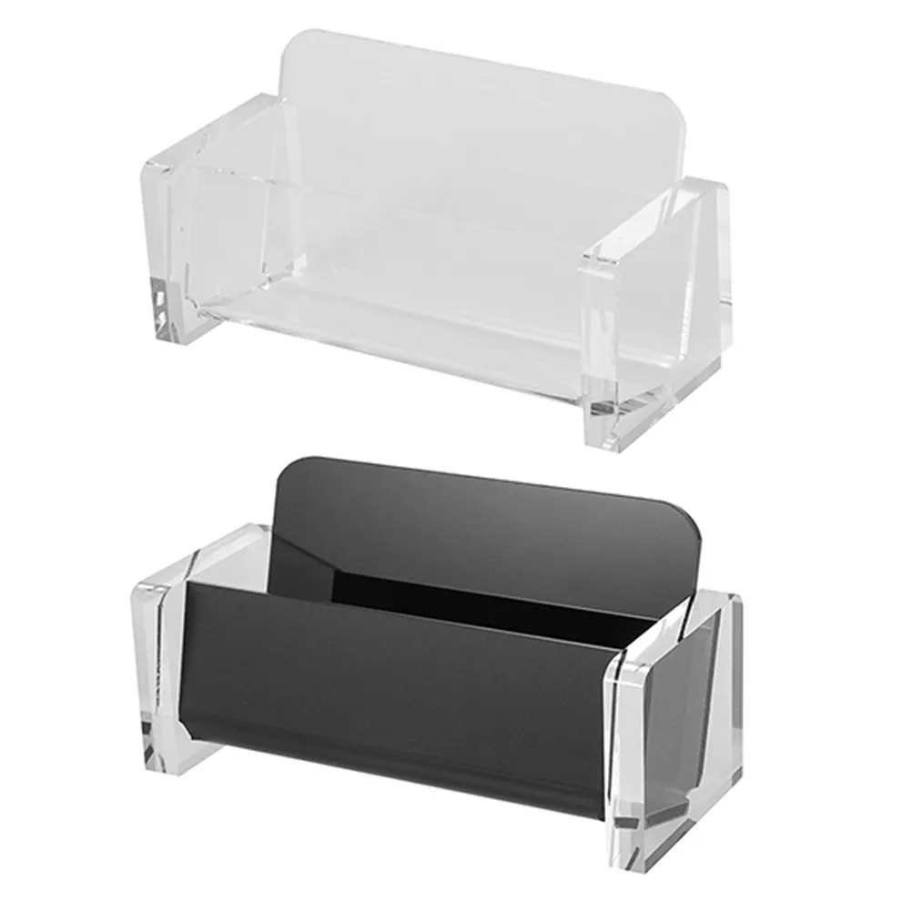 2pcs Acrylic Business Holder Display Stand Organizer For Office Desk Storage Small Compact Card Box For Business Cards