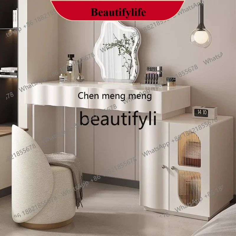 D178  French dresser bedroom light luxury new cream wind cloud mirror makeup table