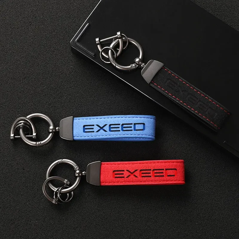 

Suede Leather Car Keychain Business Gift with Logo Keyring Accessories for Chery Tiggo 7 Pro 8 Pro Exeed Tiggo 2 3x Arrizo 5 Pro