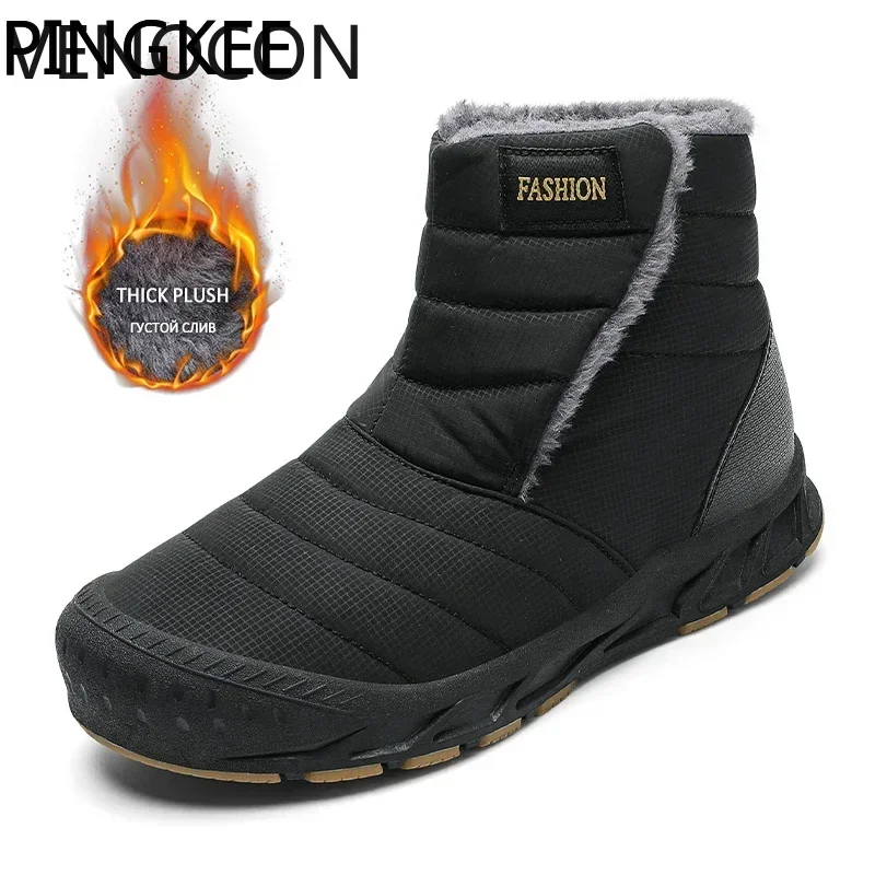 VENOCON Barefoot Wide Toe Box Winter Plush Faux Fur Waterproof Outdoor Hiking Trail Snow Sneakers Boots Shoes For Men Man Woman